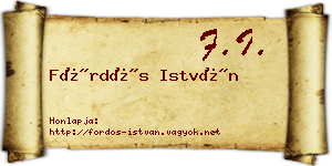 Fördős István névjegykártya